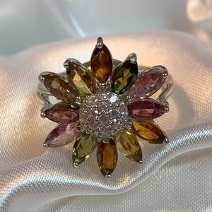 🌸Multi-Tourmaline Floral Ring🌸